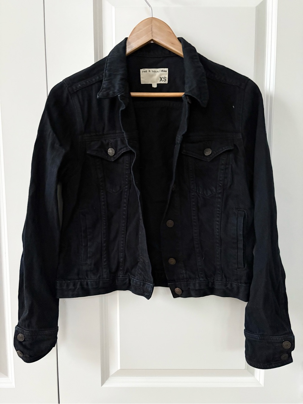 rag & bone Women's Black Denim Jean Jacket - XS